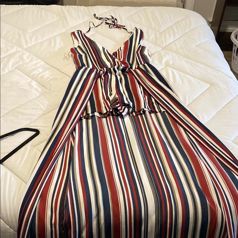 BUNDLE 3/$10!! Purple Snow White and Black Tie Front Ruched Romper with Skirt